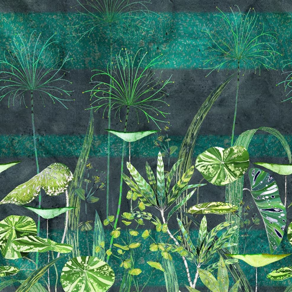 Arunja Leaf Viridian | Tapete - Designers Guild