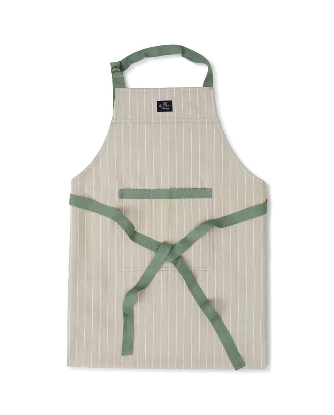 Striped Linen/ Cotton Apron - gestreifte Schürze mit Vordertasche