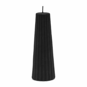 Cone Ridged Candle Black