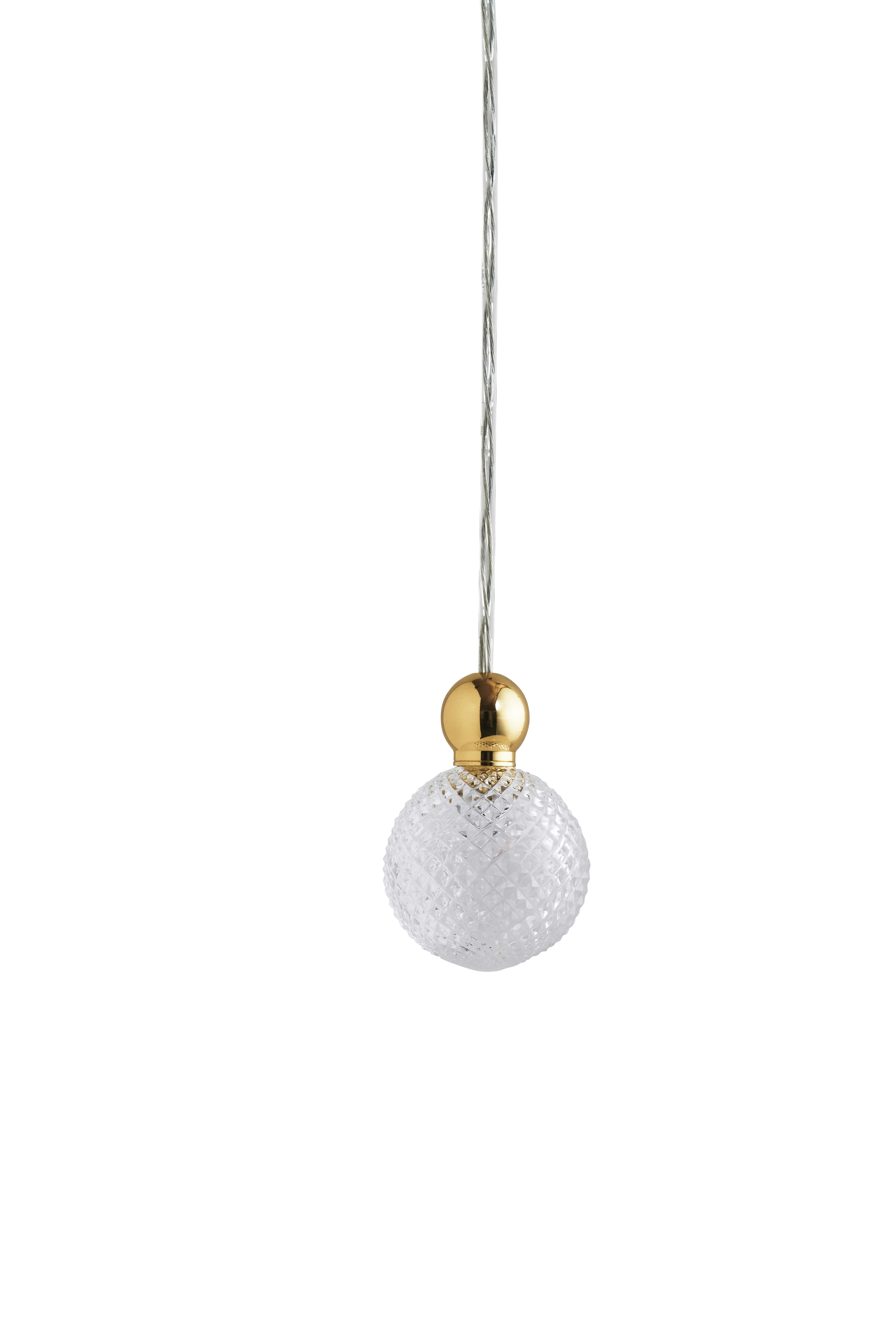 Uva Crystal Hängeleuchte L | shiny gold