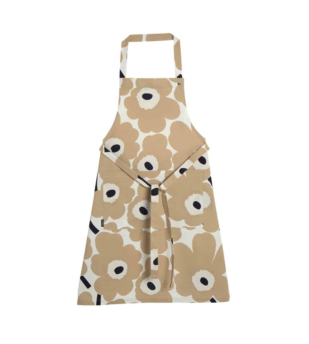 Marimekko-Pieni-Unikko-Schuerze-off-white-beige-dunkelblau