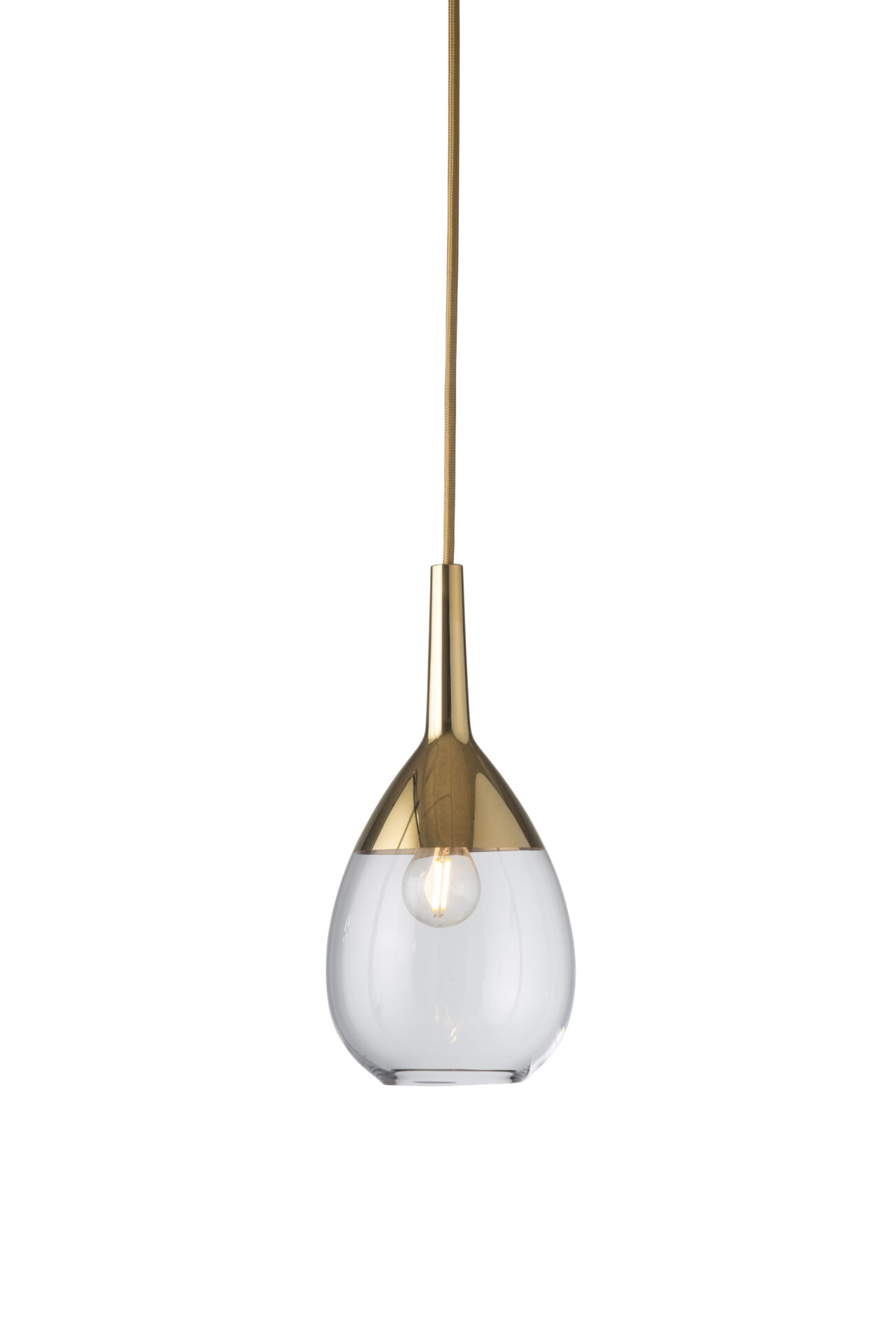 Freudenreich Interior Design | Pendelleuchte Lute S clear gold