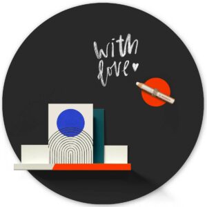 Freudenreich Interior Design | Magnet Kreidesticker rund schwarz
