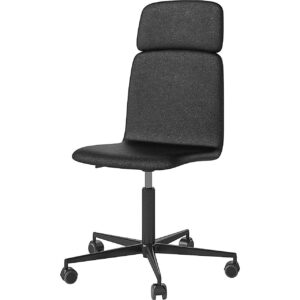 Freudenreich Interior Design | Chefsessel Palm gepolstert mit Rollen in schwarz