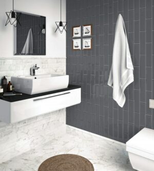 Freudenreich Interior Design | Fliesen Equipe Metro Dark Grey