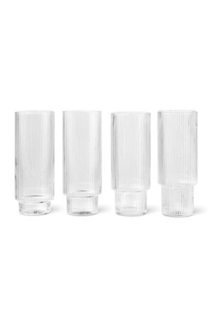Freudenreich Interior Design | Longdrinkglas Ripple 4er Set clear