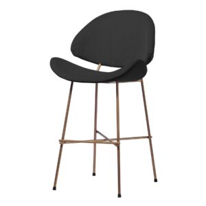Freudenreich Interior Design | Barhocker Cheri Bar Velours Copper Low schwarz