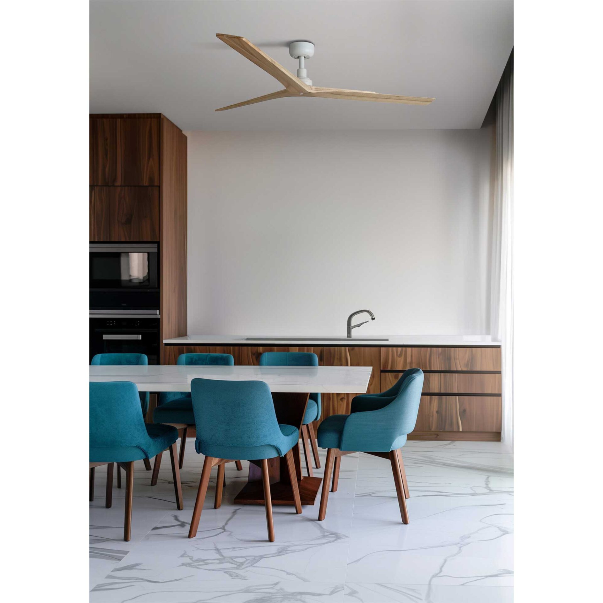 Freudenreich Interior Design | Deckenventilator FARO Barcelona KLIM weiß Eichenholz